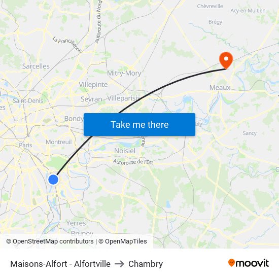 Maisons-Alfort - Alfortville to Chambry map