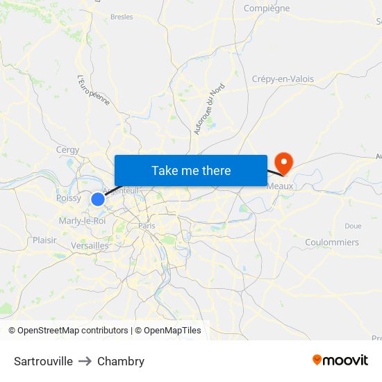 Sartrouville to Chambry map