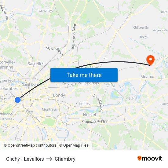 Clichy - Levallois to Chambry map