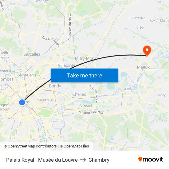 Palais Royal - Musée du Louvre to Chambry map
