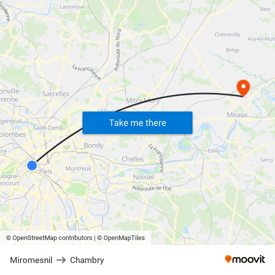 Miromesnil to Chambry map