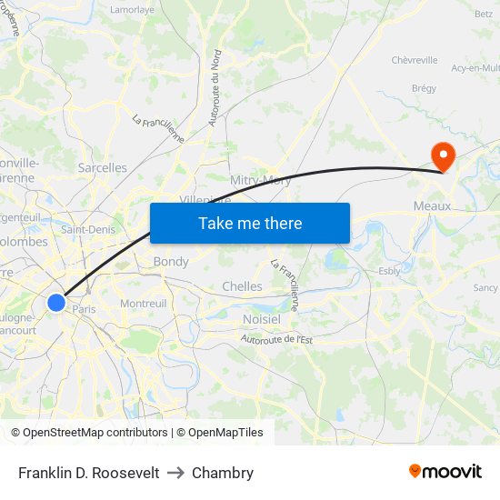 Franklin D. Roosevelt to Chambry map
