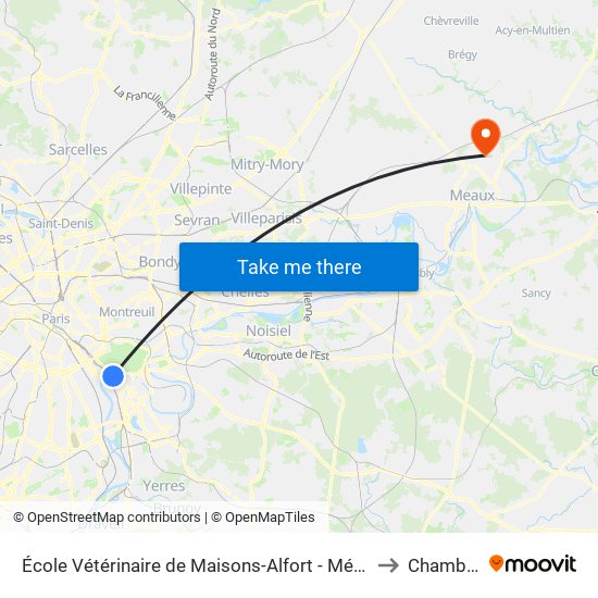 École Vétérinaire de Maisons-Alfort - Métro to Chambry map