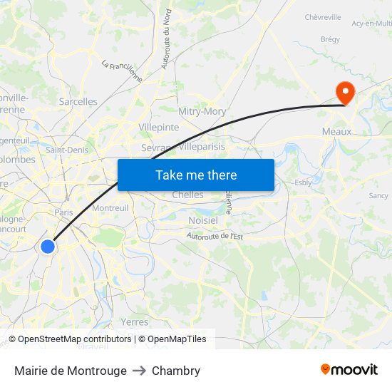 Mairie de Montrouge to Chambry map