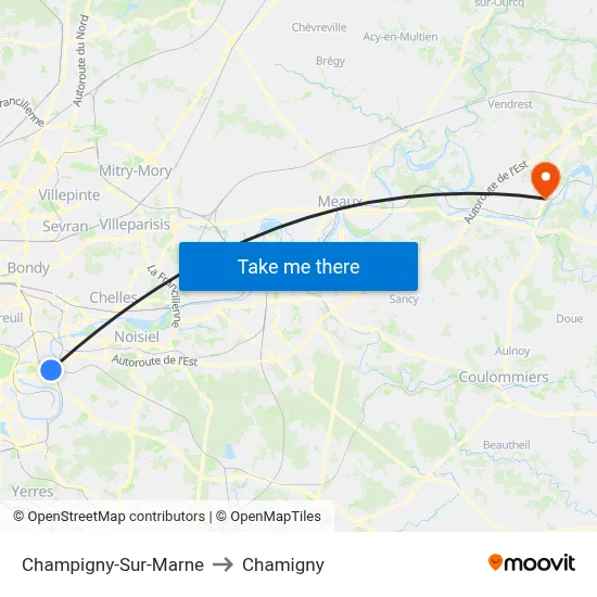 Champigny-Sur-Marne to Chamigny map
