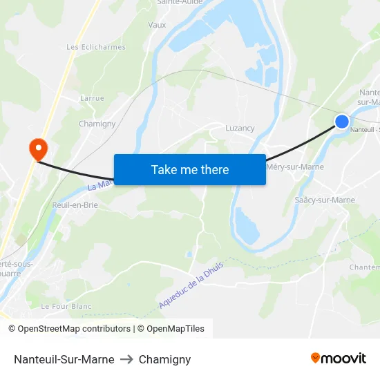 Nanteuil-Sur-Marne to Chamigny map