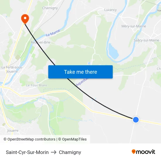 Saint-Cyr-Sur-Morin to Chamigny map