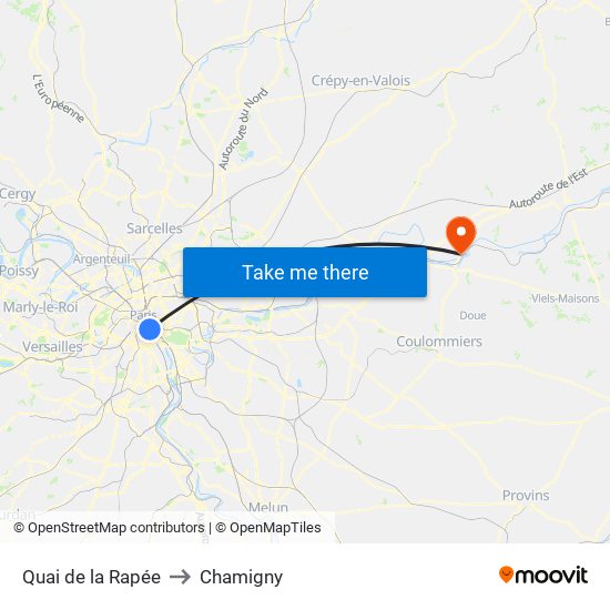 Quai de la Rapée to Chamigny map