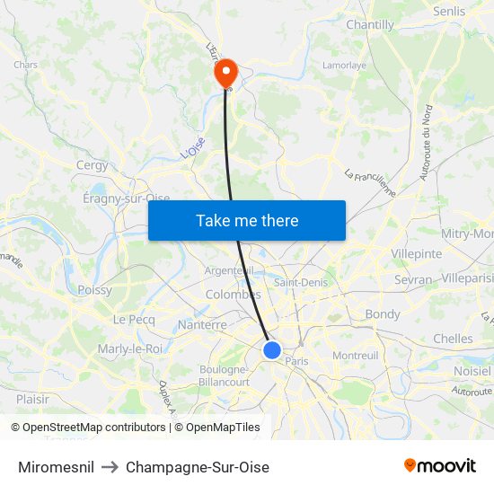 Miromesnil to Champagne-Sur-Oise map