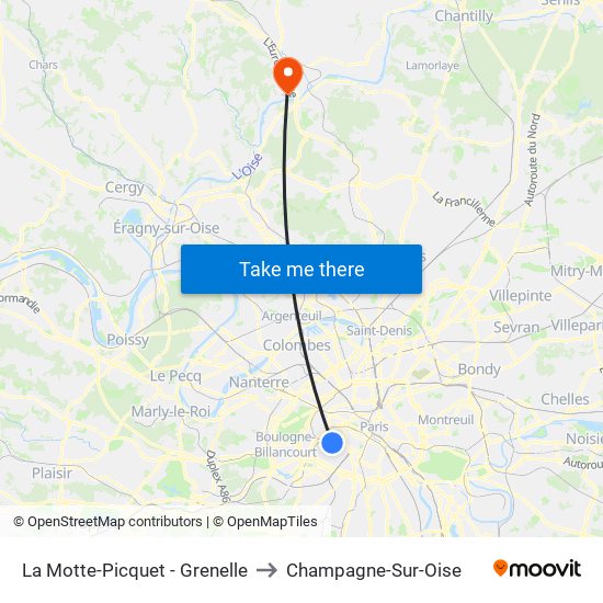 La Motte-Picquet - Grenelle to Champagne-Sur-Oise map