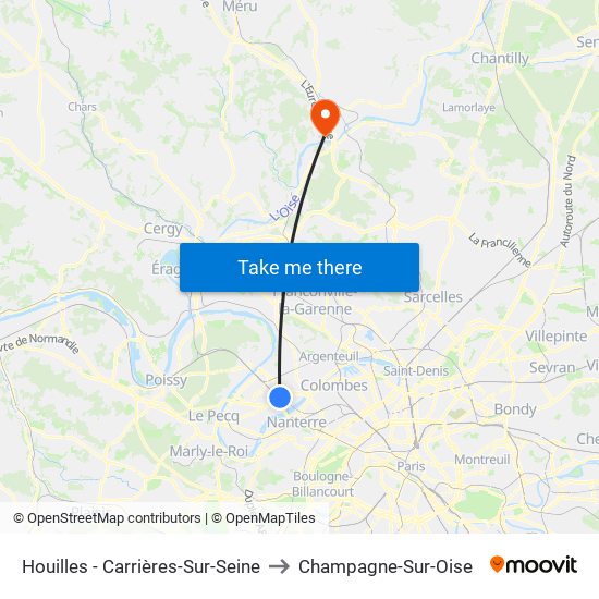 Houilles - Carrières-Sur-Seine to Champagne-Sur-Oise map