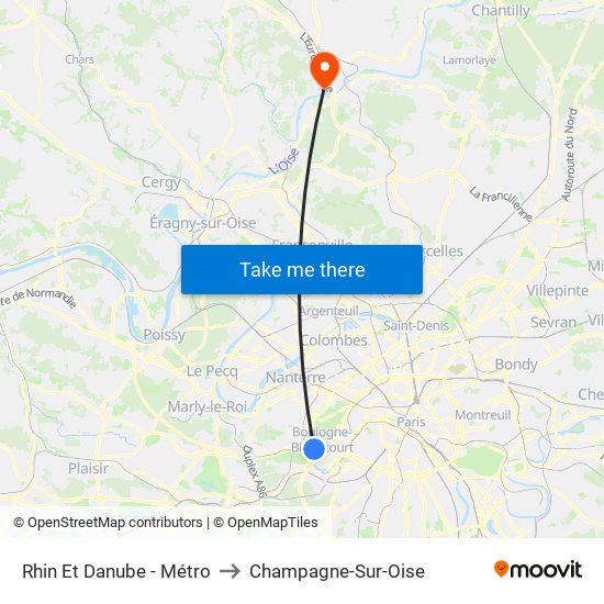 Rhin Et Danube - Métro to Champagne-Sur-Oise map