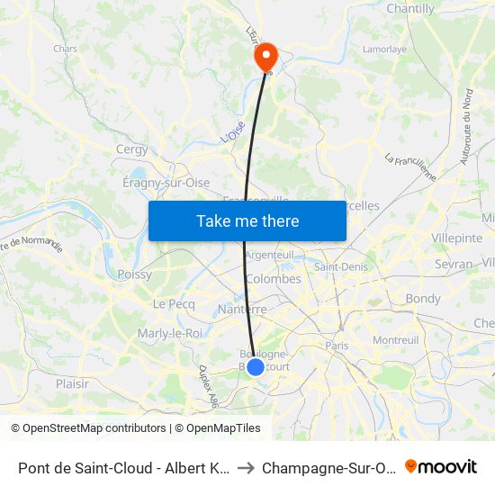 Pont de Saint-Cloud - Albert Kahn to Champagne-Sur-Oise map