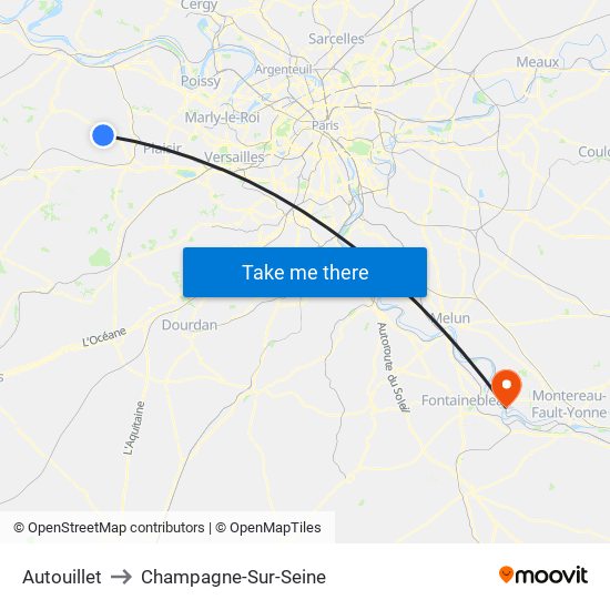 Autouillet to Champagne-Sur-Seine map