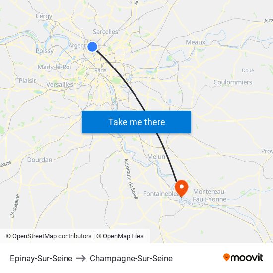 Epinay-Sur-Seine to Champagne-Sur-Seine map