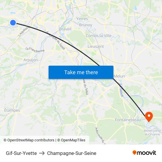 Gif-Sur-Yvette to Champagne-Sur-Seine map