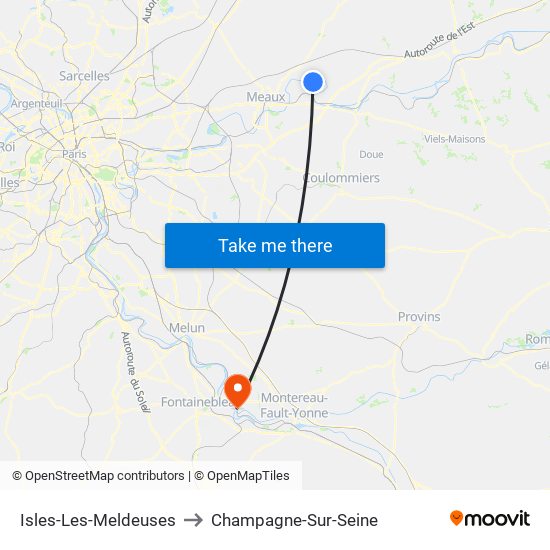 Isles-Les-Meldeuses to Champagne-Sur-Seine map