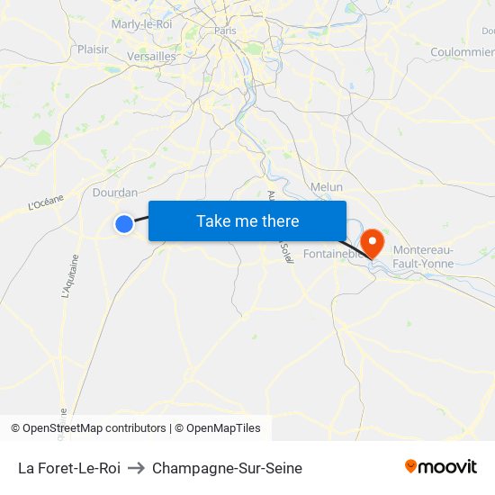 La Foret-Le-Roi to Champagne-Sur-Seine map