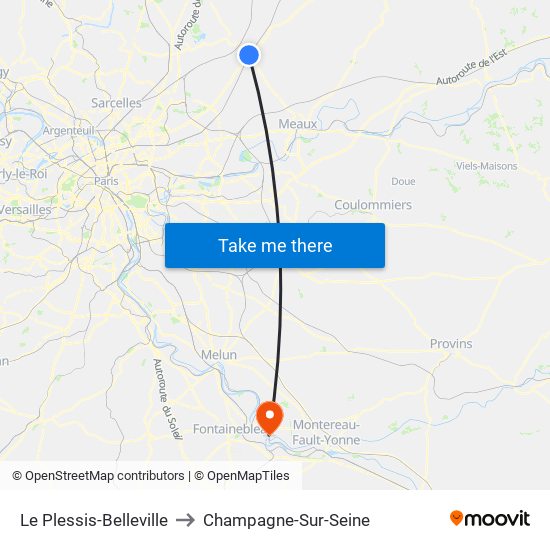 Le Plessis-Belleville to Champagne-Sur-Seine map