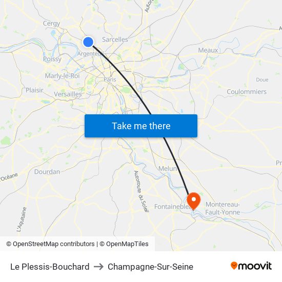 Le Plessis-Bouchard to Champagne-Sur-Seine map