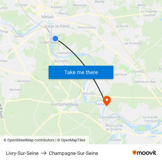 Livry-Sur-Seine to Champagne-Sur-Seine map
