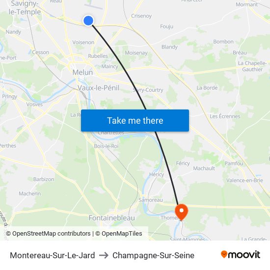 Montereau-Sur-Le-Jard to Champagne-Sur-Seine map