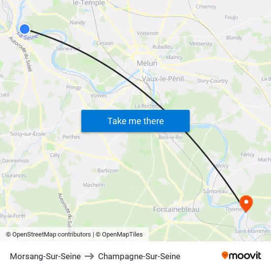 Morsang-Sur-Seine to Champagne-Sur-Seine map