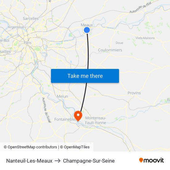 Nanteuil-Les-Meaux to Champagne-Sur-Seine map