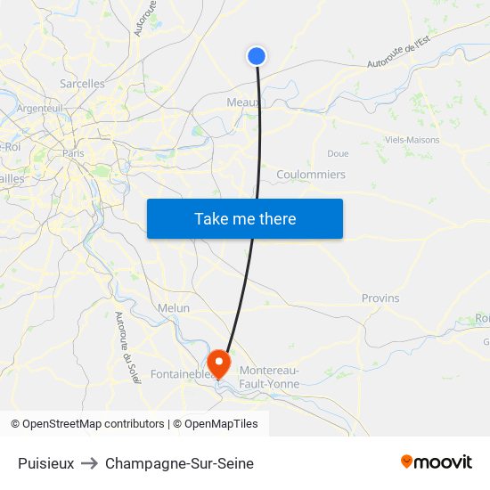 Puisieux to Champagne-Sur-Seine map