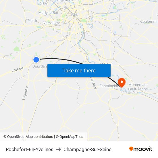 Rochefort-En-Yvelines to Champagne-Sur-Seine map