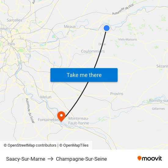 Saacy-Sur-Marne to Champagne-Sur-Seine map