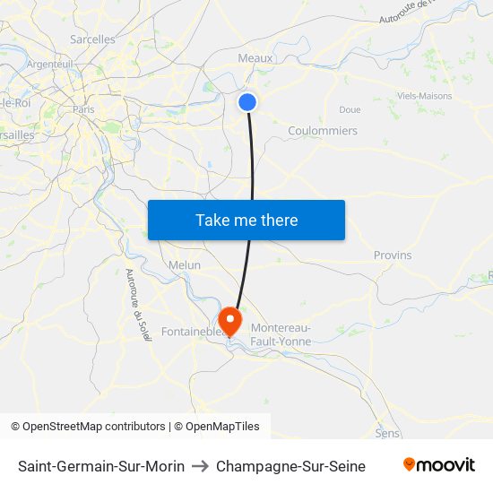 Saint-Germain-Sur-Morin to Champagne-Sur-Seine map