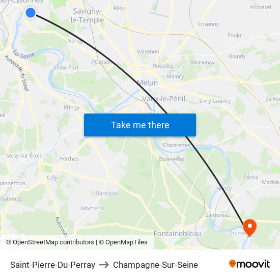 Saint-Pierre-Du-Perray to Champagne-Sur-Seine map