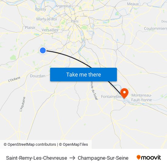 Saint-Remy-Les-Chevreuse to Champagne-Sur-Seine map