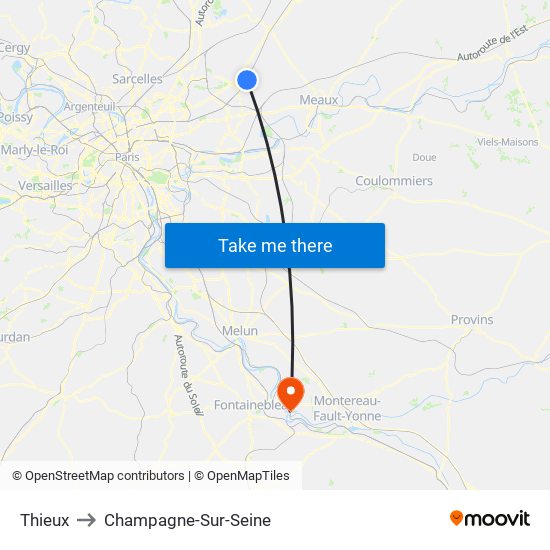 Thieux to Champagne-Sur-Seine map