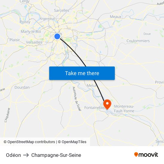 Odéon to Champagne-Sur-Seine map