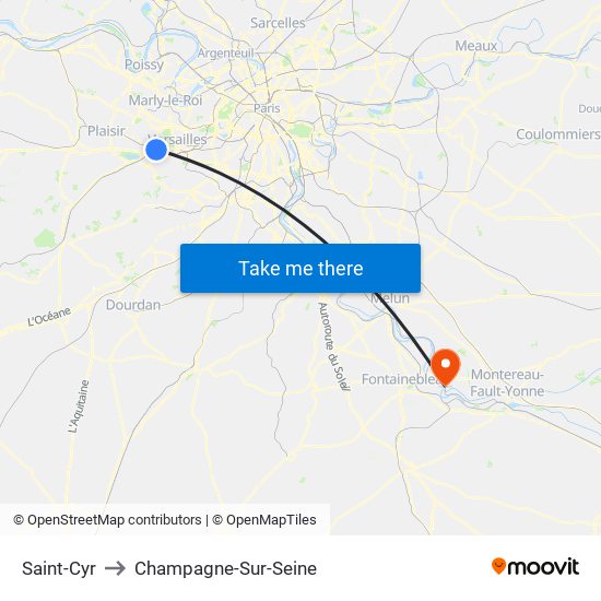 Saint-Cyr to Champagne-Sur-Seine map