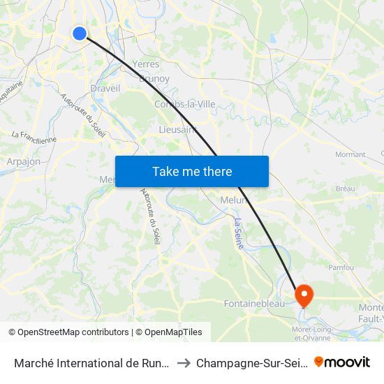Marché International de Rungis to Champagne-Sur-Seine map