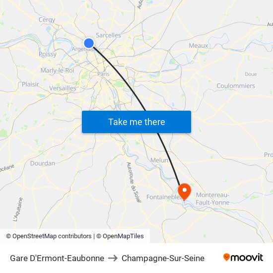 Gare D'Ermont-Eaubonne to Champagne-Sur-Seine map