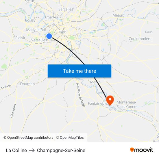 La Colline to Champagne-Sur-Seine map