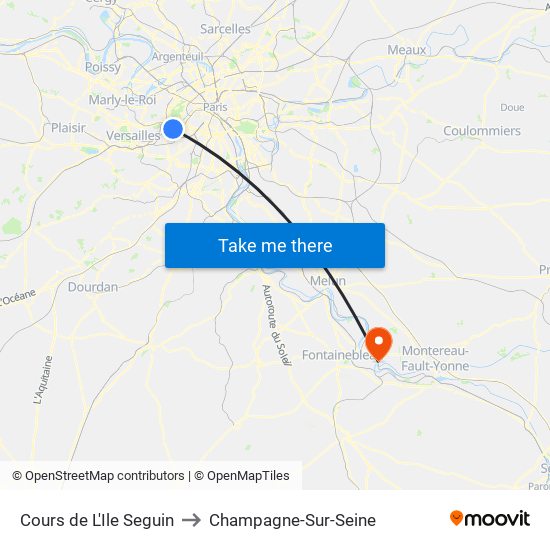 Cours de L'Ile Seguin to Champagne-Sur-Seine map