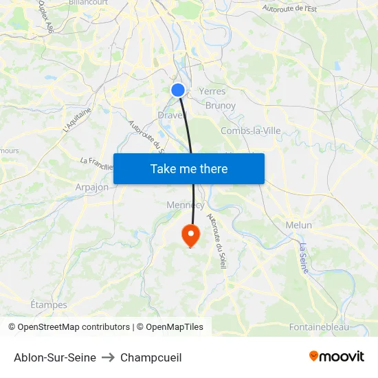 Ablon-Sur-Seine to Champcueil map