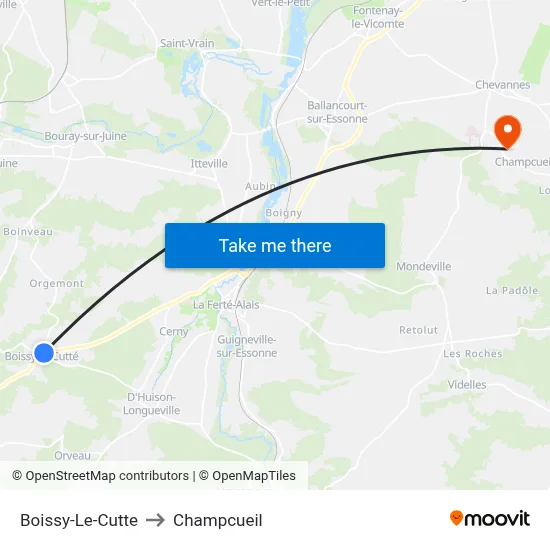 Boissy-Le-Cutte to Champcueil map