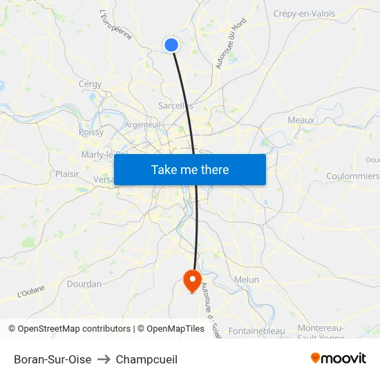 Boran-Sur-Oise to Champcueil map