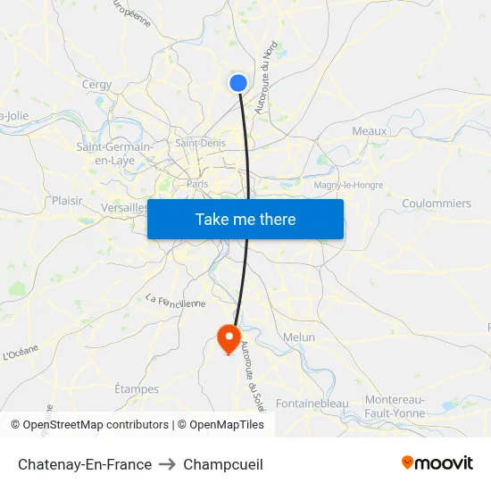 Chatenay-En-France to Champcueil map
