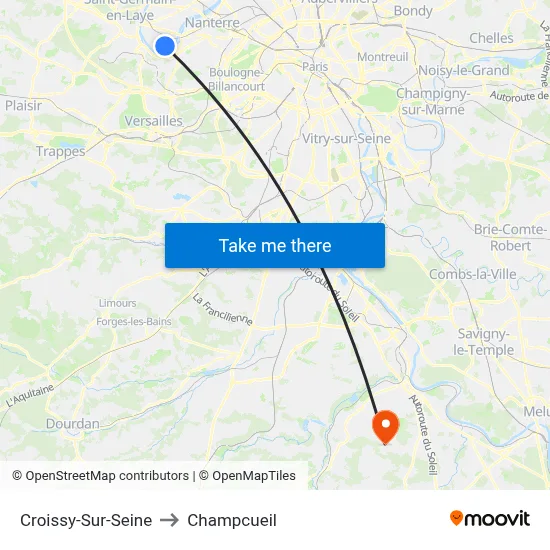 Croissy-Sur-Seine to Champcueil map