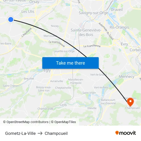 Gometz-La-Ville to Champcueil map