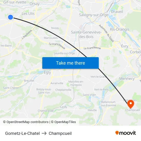 Gometz-Le-Chatel to Champcueil map
