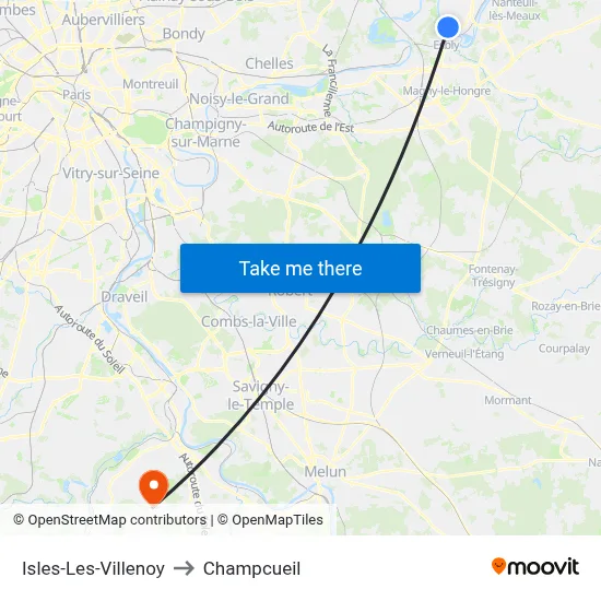 Isles-Les-Villenoy to Champcueil map