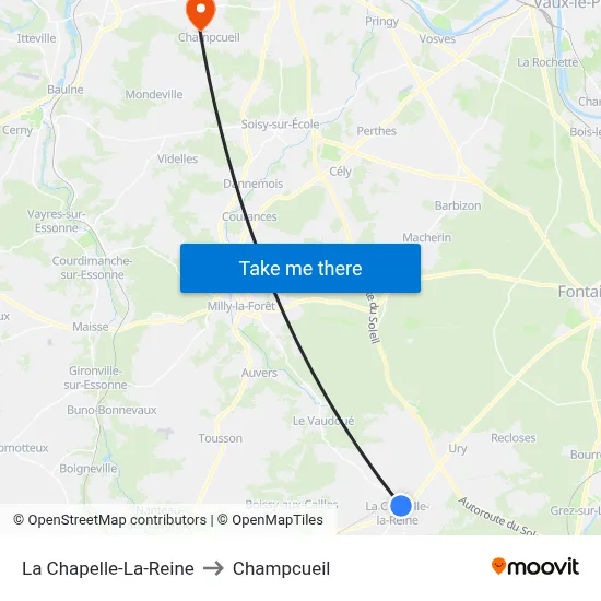 La Chapelle-La-Reine to Champcueil map
